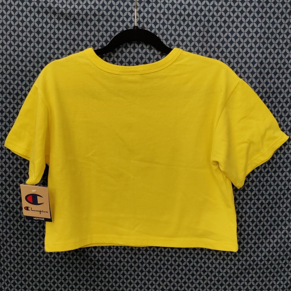 Champion - Bright yellow reverse weave heavyweight crop top. New. Size- XS - Picture 7 of 7